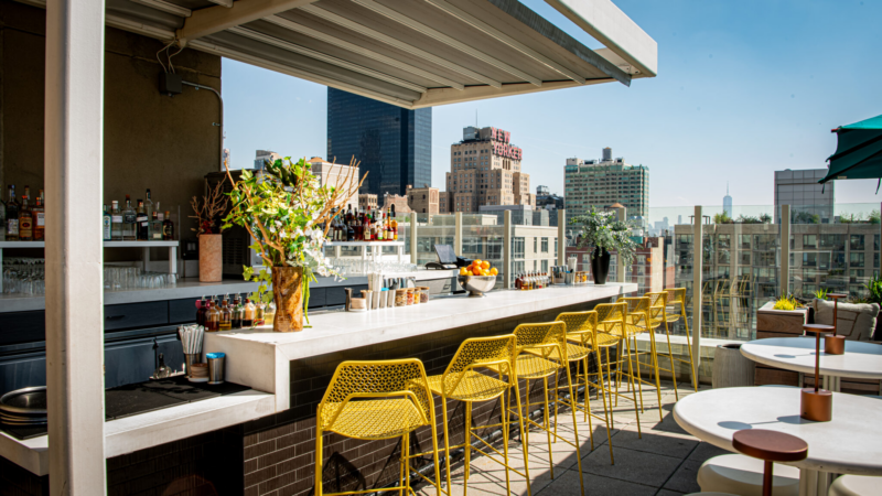 View of a Midtown Rooftop Bar