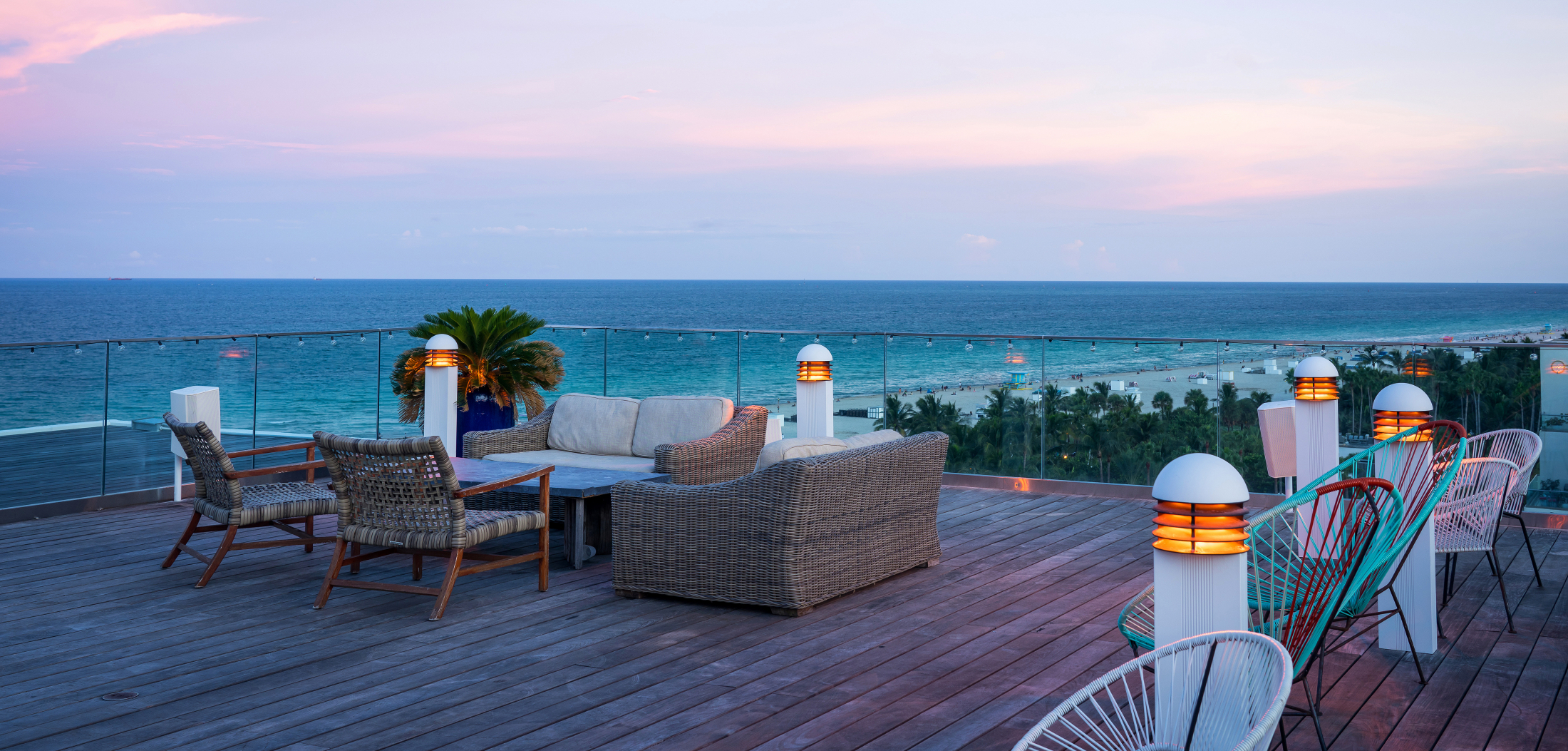 Ocean Terrace lounge area with ocean in background