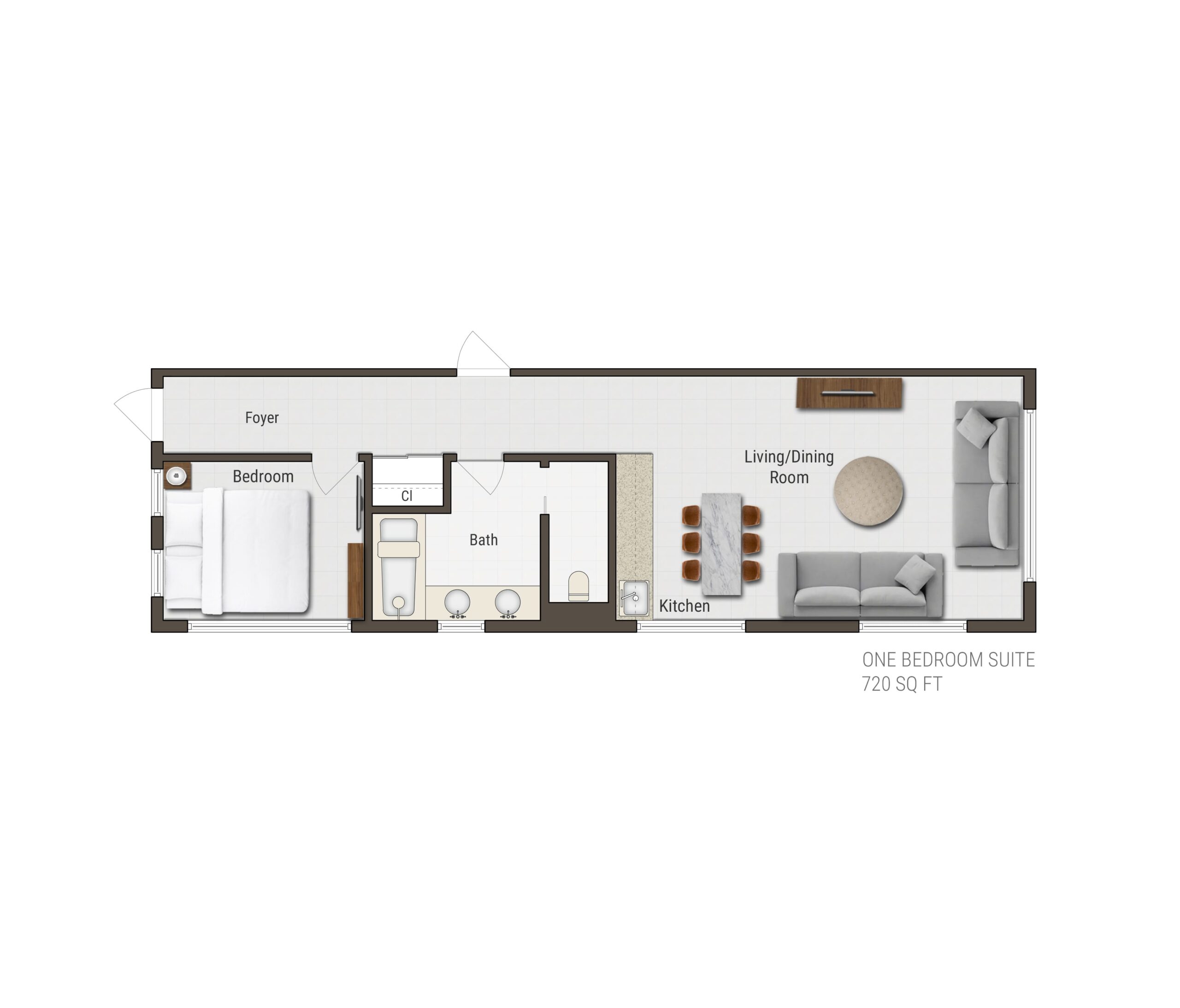 Nautilus by Arlo One Bedroom Oceanfront Suite hotel room floorplan