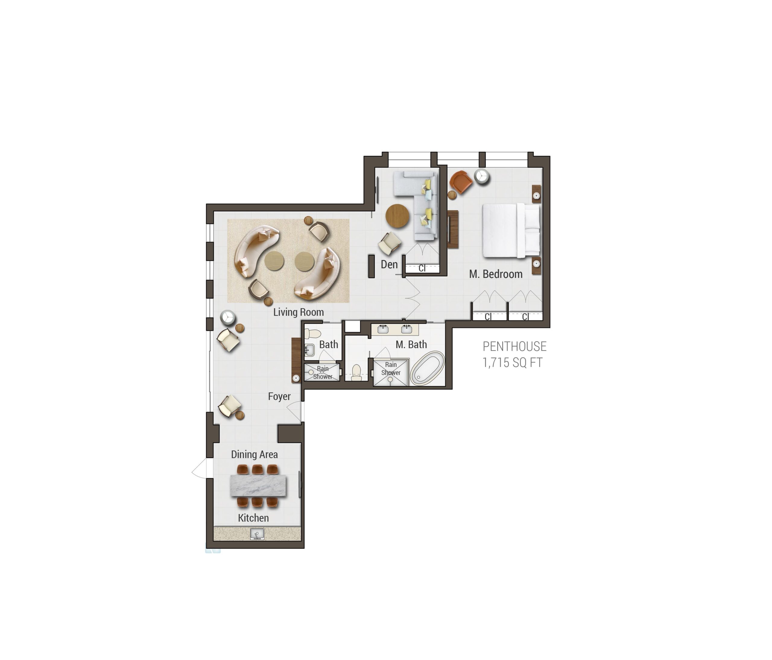 Nautilus by Arlo Penthouse hotel room floorplan