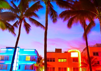 Twilight image of Miami Beach skyline