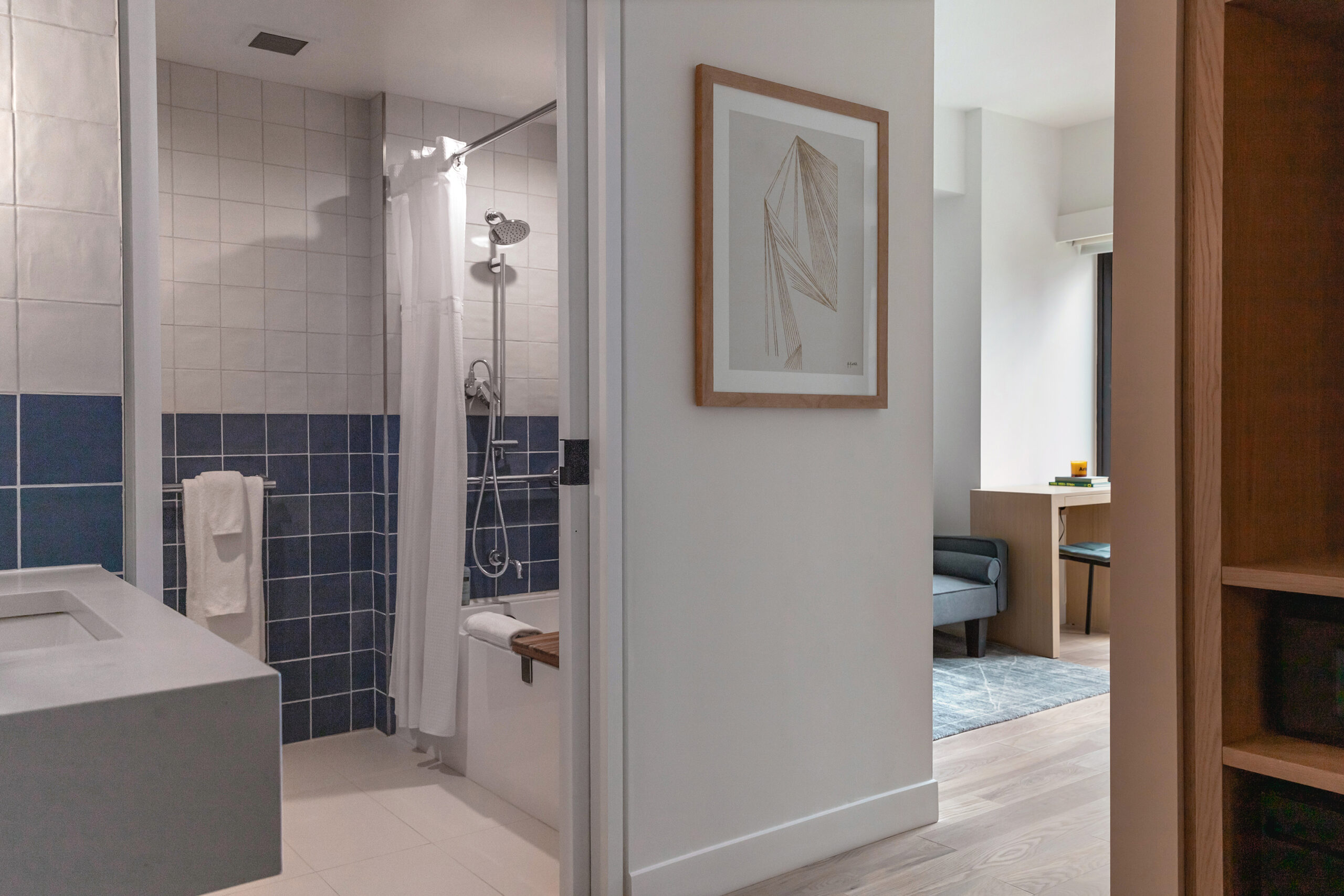 Arlo SoHo Accessible Suite hotel room bathroom and shower