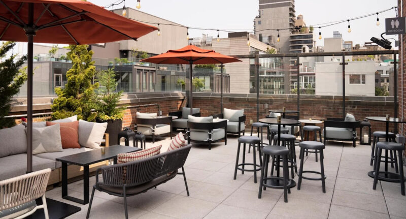 Art Rooftop Bar on a sunny day in Arlo SoHo