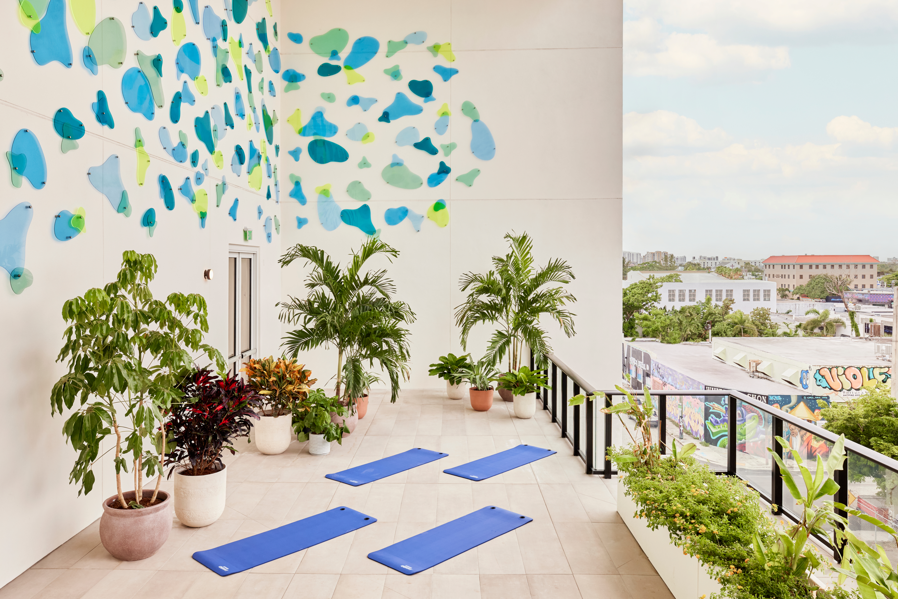 Yoga at Arlo Wynwood hotel in Miami