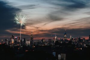 Fireworks at the July 4th Rooftop BBQ at ART NoMad
