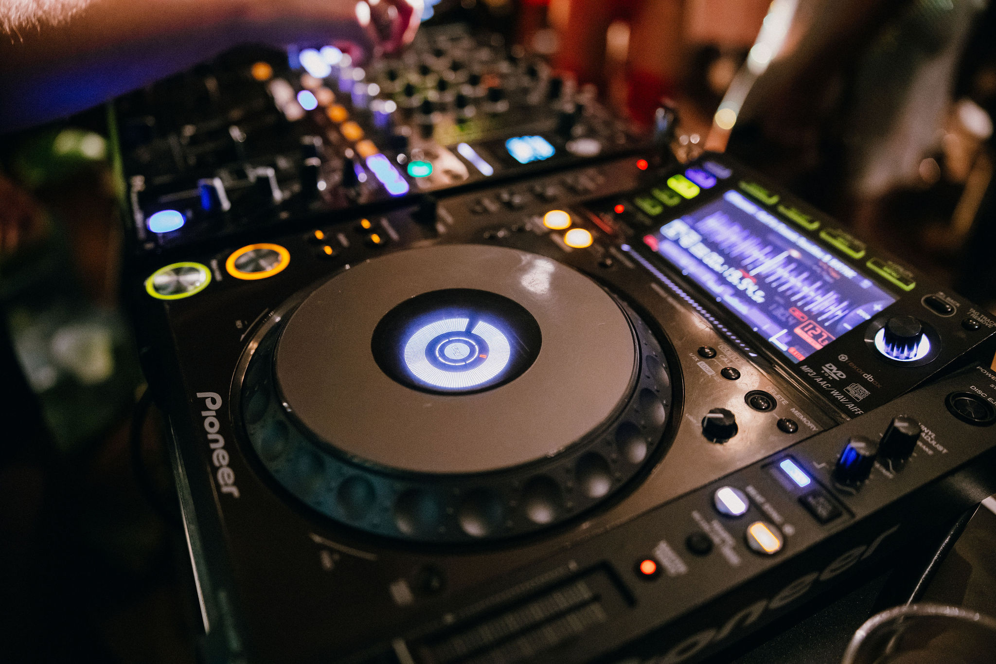 Closeup of DJ set
