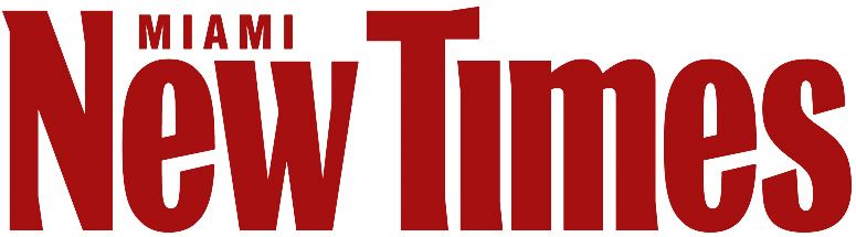 Miami New Times logo with "Miami" in small uppercase letters above the large red words "New Times" on a white background.