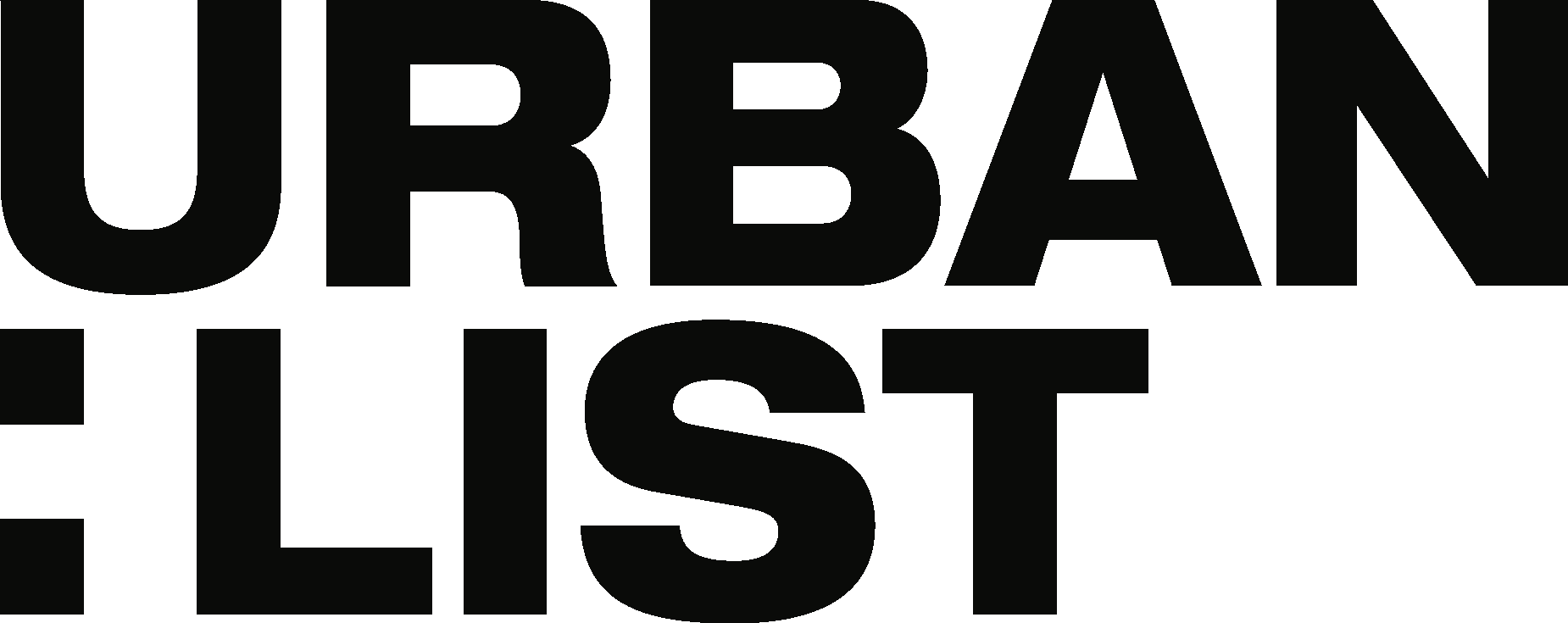 Black, bold, partially cropped text reading "URBAN LIST" on a white background.