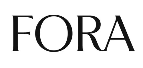 The word "FORA" in large, bold, black serif font on a white background.