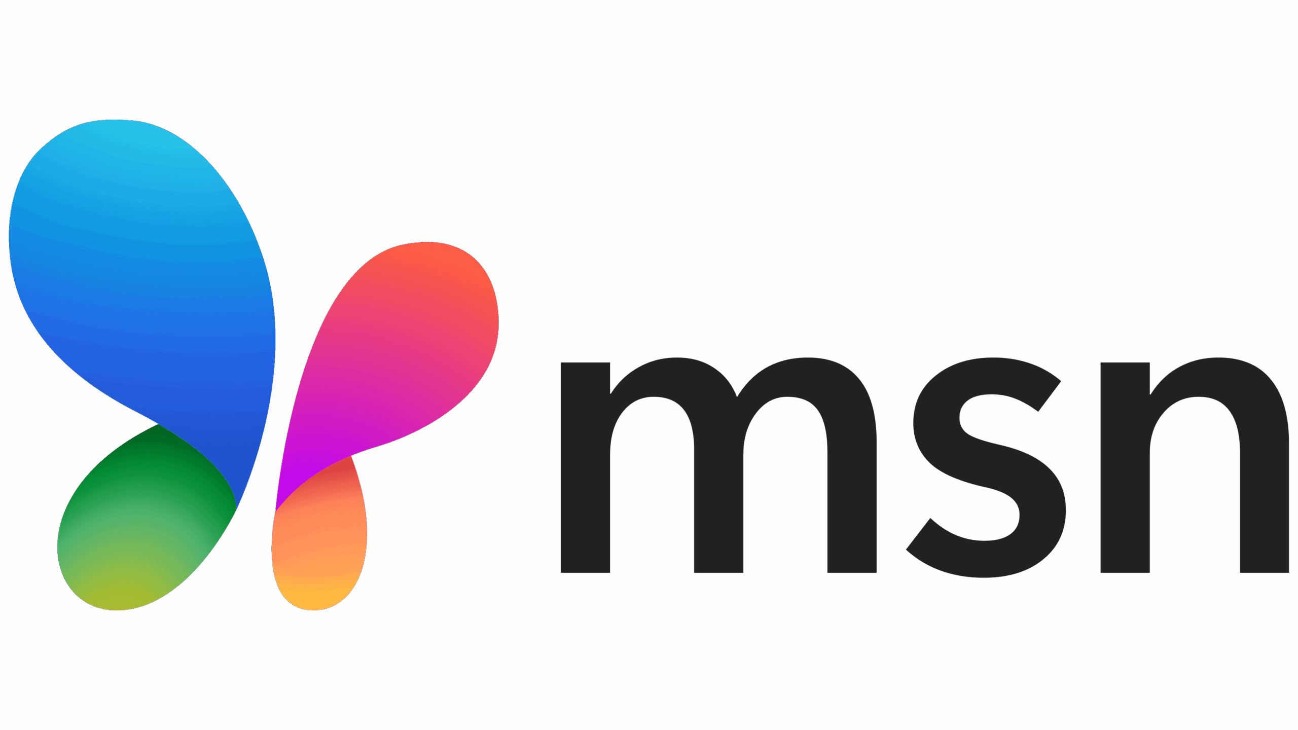 MSN logo featuring a butterfly with blue, green, red, pink, and orange wings next to the lowercase letters "msn" in black text.