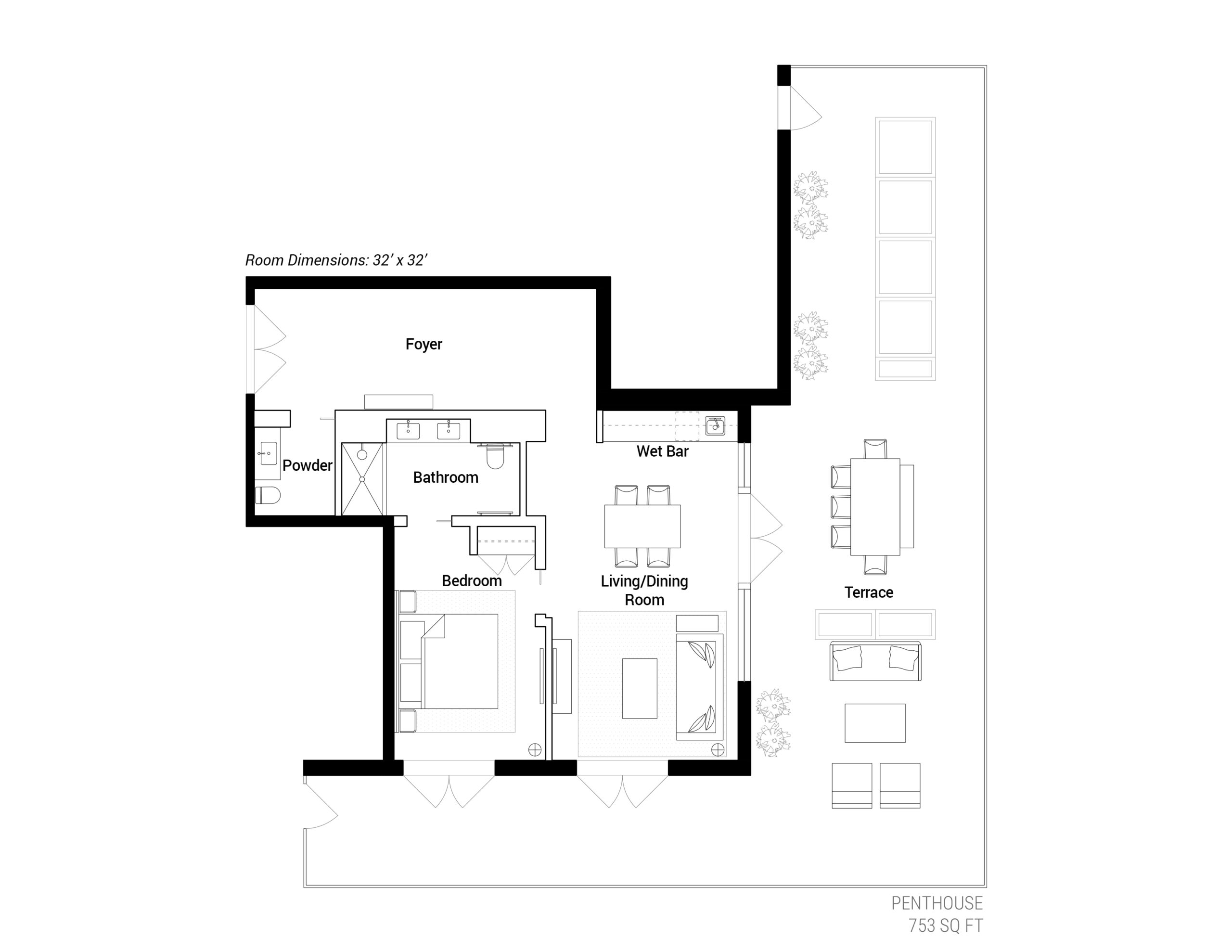 Arlo Wynwood Penthouse hotel room floorplan