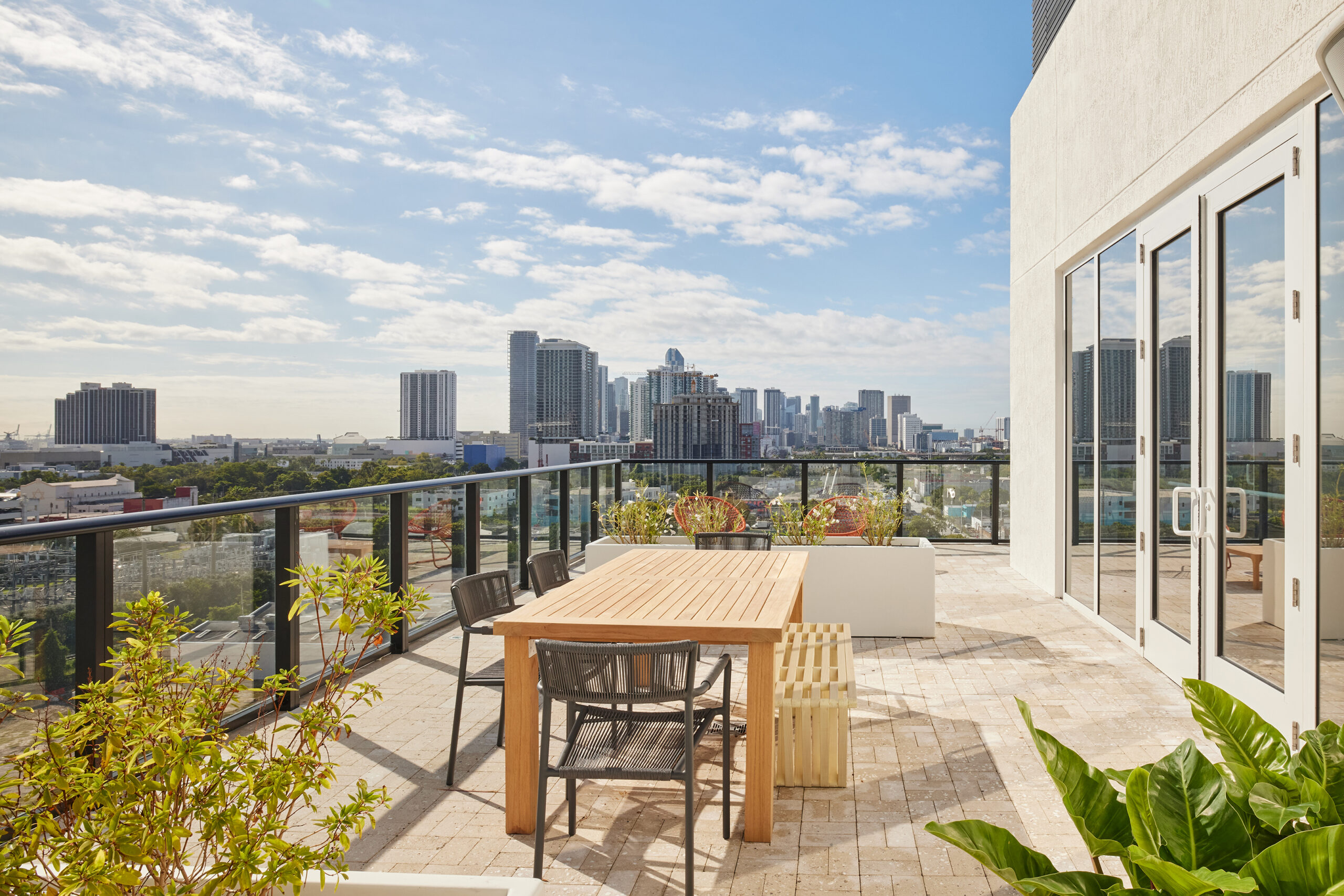 Arlo Wynwood Penthouse hotel room terrace with dining table